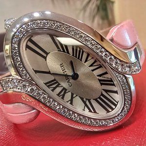 Cartier Delices 39mm Women 18k White Gold/Diamond 3380 Quartz Watch+Box WG800018